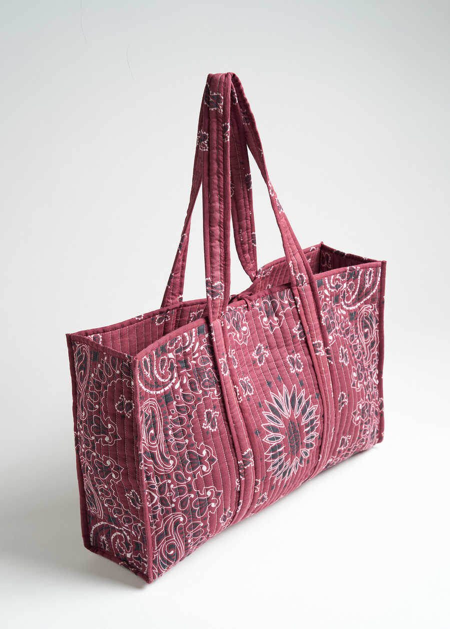 Shopping bag Bailey in cotone ROSSO BORDEAUX Donna , immagine n. 2