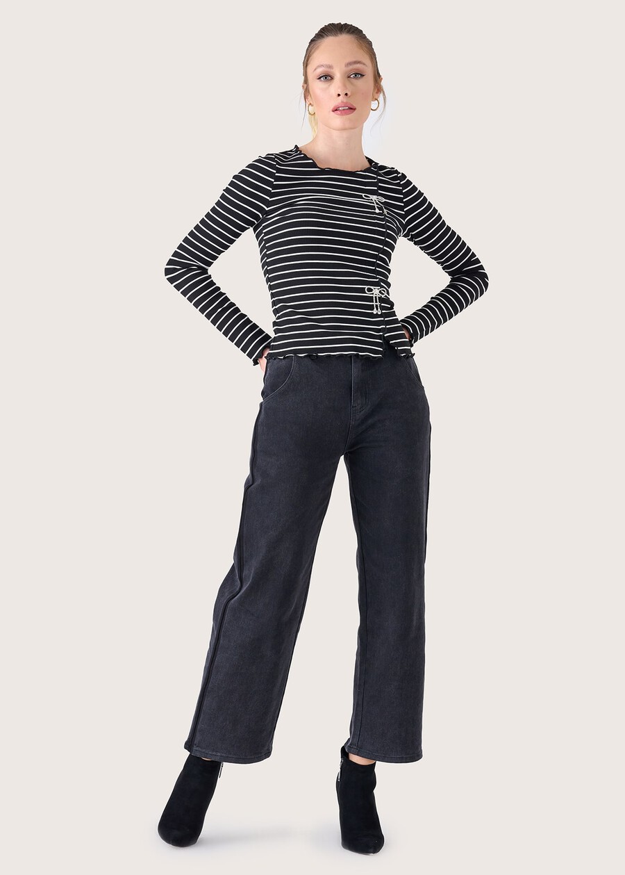Pantalone Darla in denim di cotone GRIGIO DARKGREY Donna , immagine n. 2