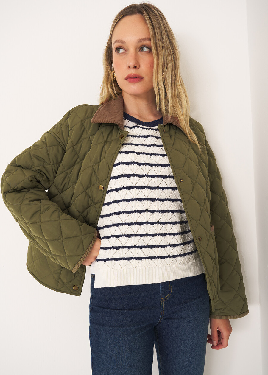 Glossy quilted jacket VERDE ALGA Woman , image number 3