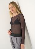 T-shirt Silvia in mesh con stampa NERO BLACK Donna immagine n. 1