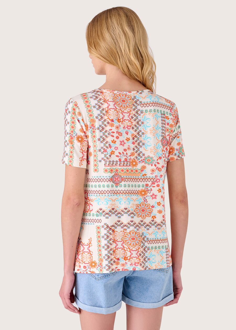 Sibilla patterned t-shirt ARANCIO SUNRISE Woman , image number 3