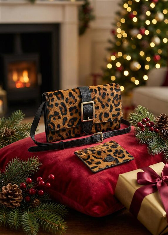 Gift Idea – Leopard-Print Clutch e Animalier Pony NERO BLACK Woman null