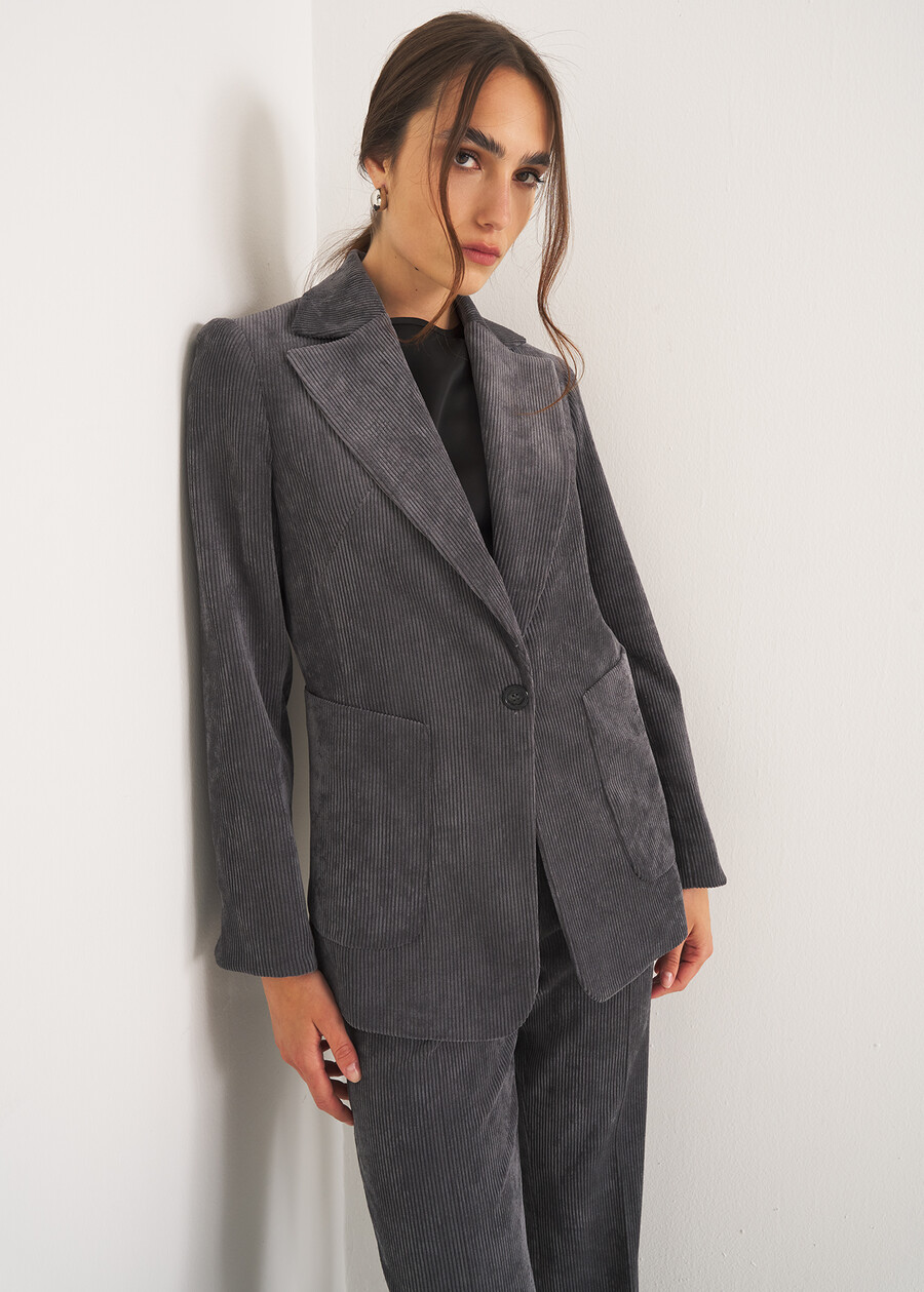 Giacca Giuliet in velluto GRIGIO CENEREVIOLA PURPLE Donna , immagine n. 1
