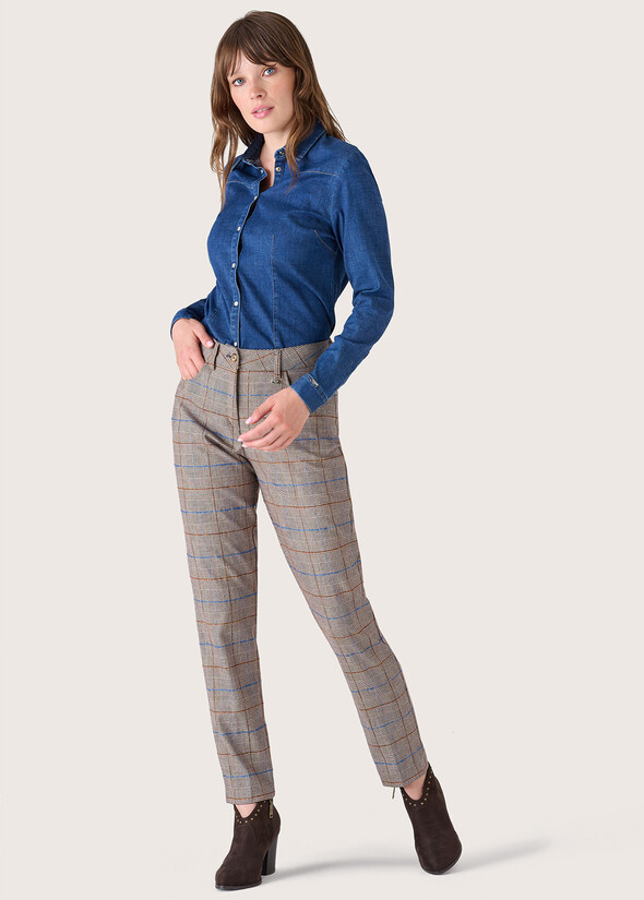 Kate check pattern trousers, Woman, Trousers