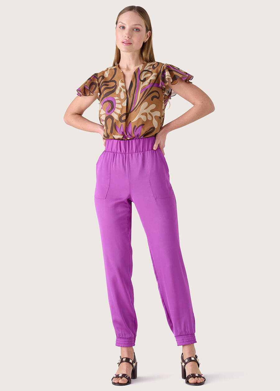 Pantalone Cara in crepe VIOLA GRAPE Donna , immagine n. 2