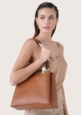 Bora eco-leather shopping bag MARRONE CARAMELLO Woman image number 1