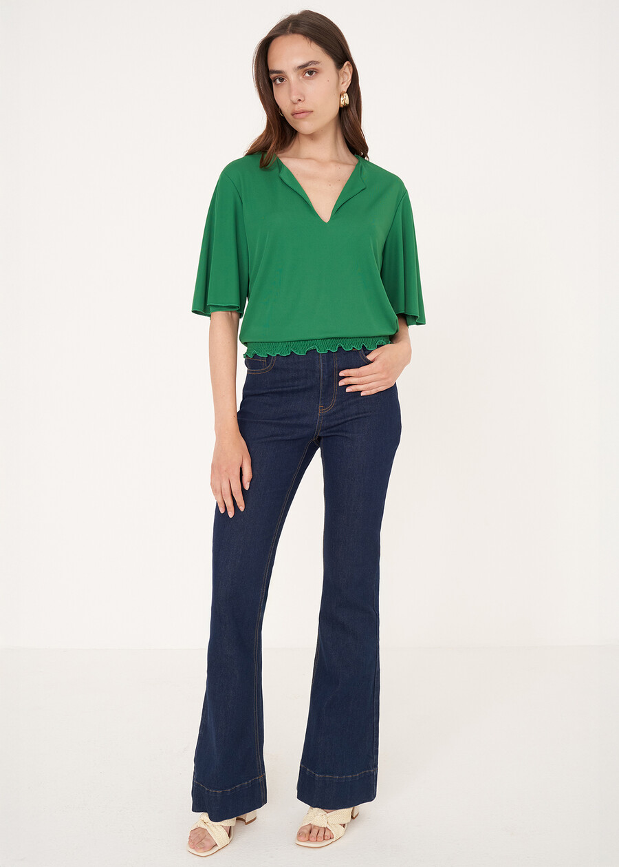 Celina jersey blouse
 VERDE GARDENROSA FUCSIA Woman , image number 4