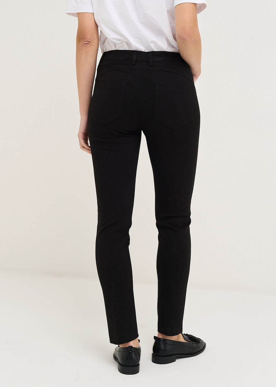 Pantalone Kate Runner in punto Milano NERO BLACKVERDE GRAFITE Donna , immagine n. 4