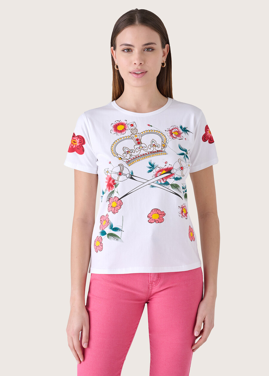 Santu 100% cotton t-shirt BIANCO WHITE Woman , image number 1