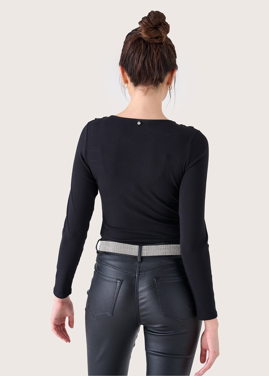 Maglia South in viscosa NERO BLACK Donna , immagine n. 3
