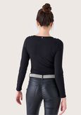 Maglia South in viscosa NERO BLACK Donna immagine n. 3