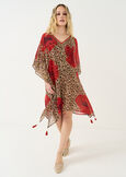 Kaftano Berenice stampa animalier ROSSO Donna immagine n. 1