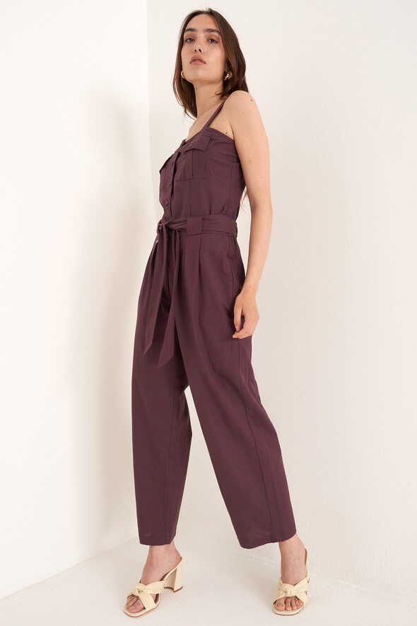 Penty linen-blend trousers
 VIOLA MELANZANA Woman null