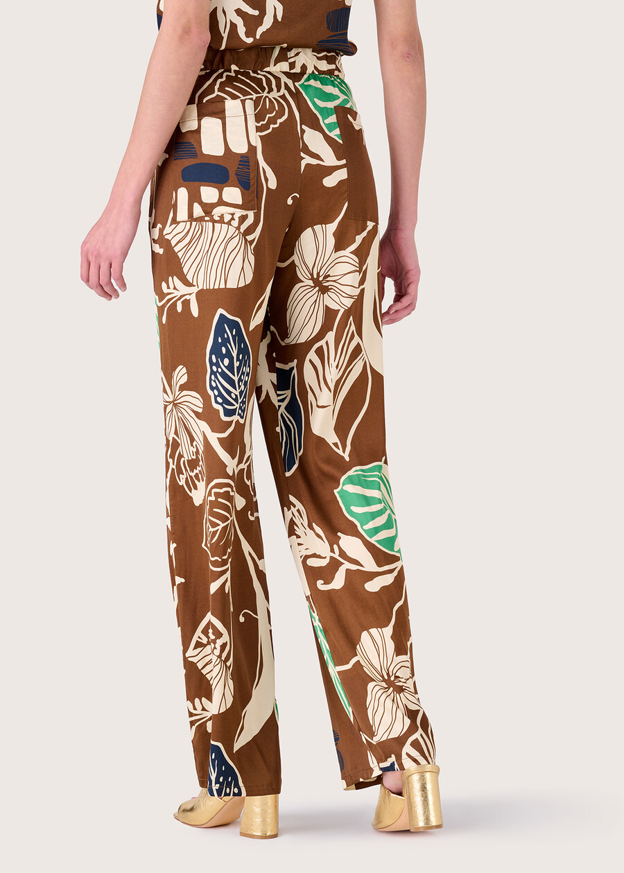 Pantalone Cara con stampa giapponese MARRONE CACAO Donna , immagine n. 4