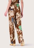 Pantalone Cara con stampa giapponese MARRONE CACAO Donna immagine n. 4