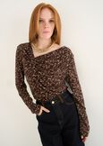 T-shirt Susanna stampata con spilla MARRONE MOKA Donna immagine n. 1