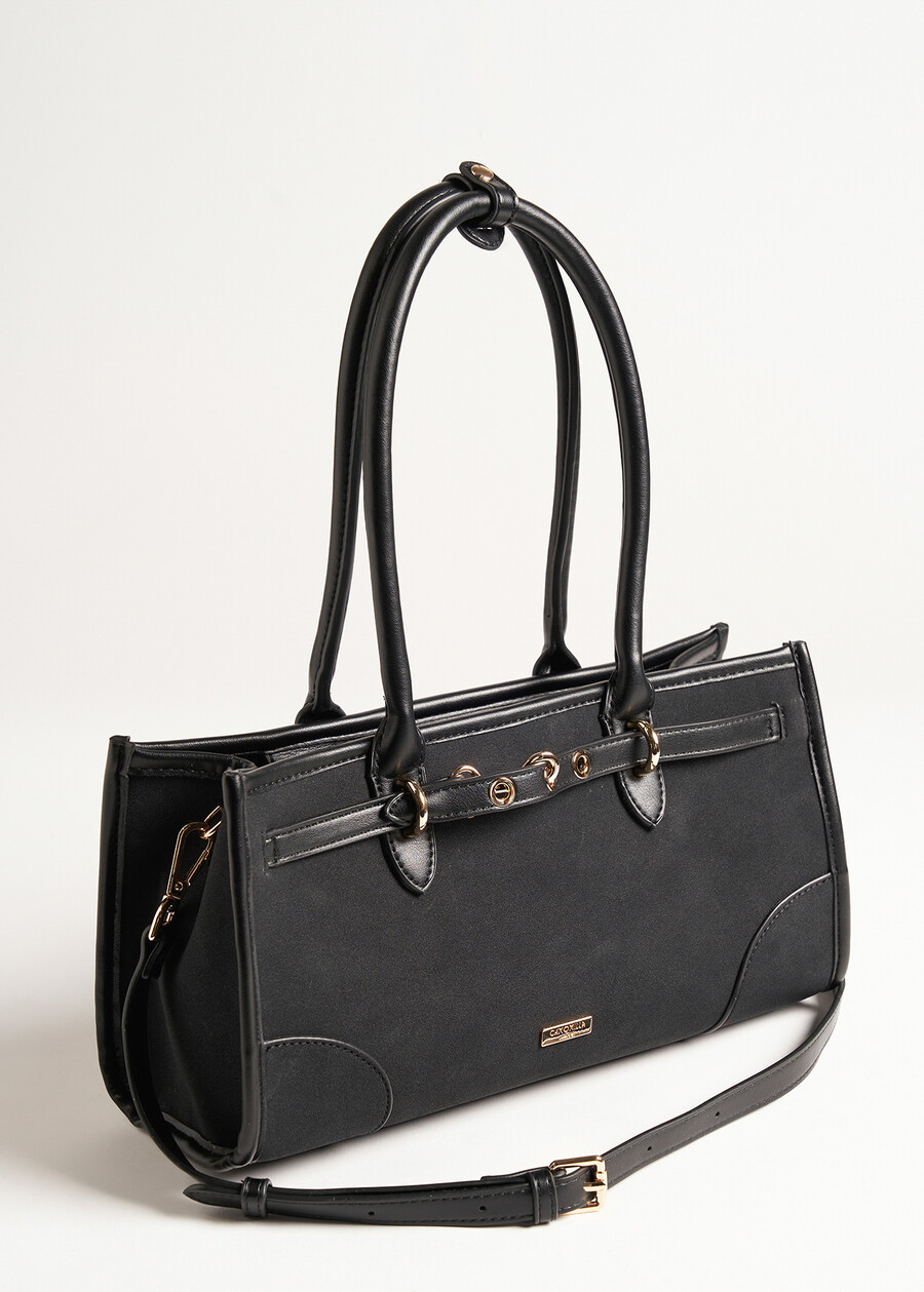 Berny faux suede duffle bag NERO BLACKMARRONE Woman , image number 3