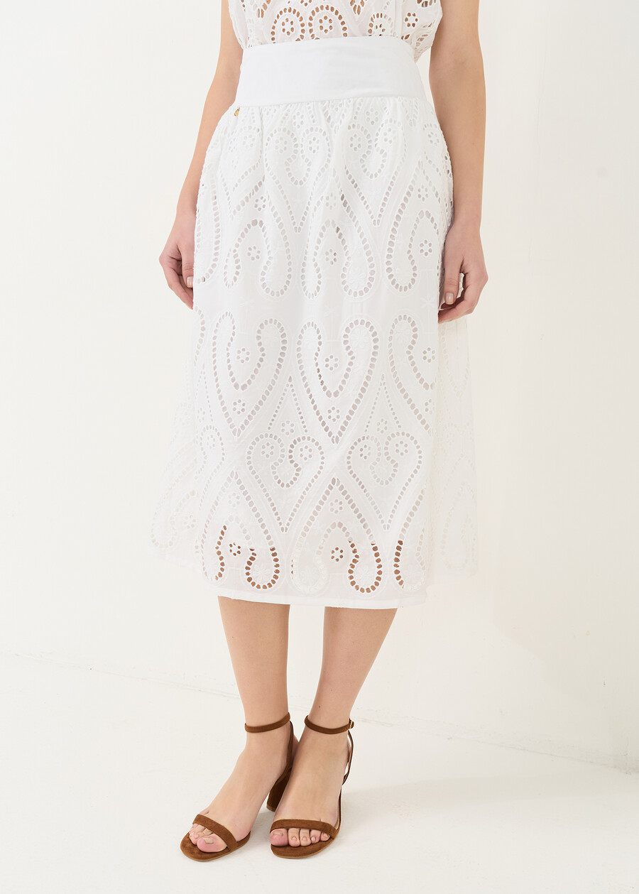 Gonna Giael midi traforata BIANCO WHITE Donna , immagine n. 2