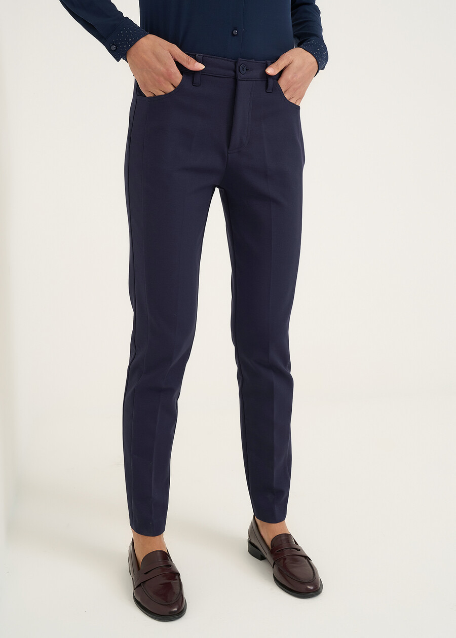 Pantaloni Kate Runner in punto Milano BEIGE LATTEBLU Donna , immagine n. 2