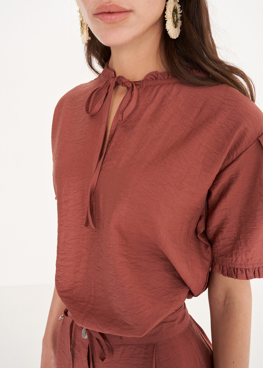 Blusa Babus in viscosa MARRONEBLU OTTANIO Donna , immagine n. 2