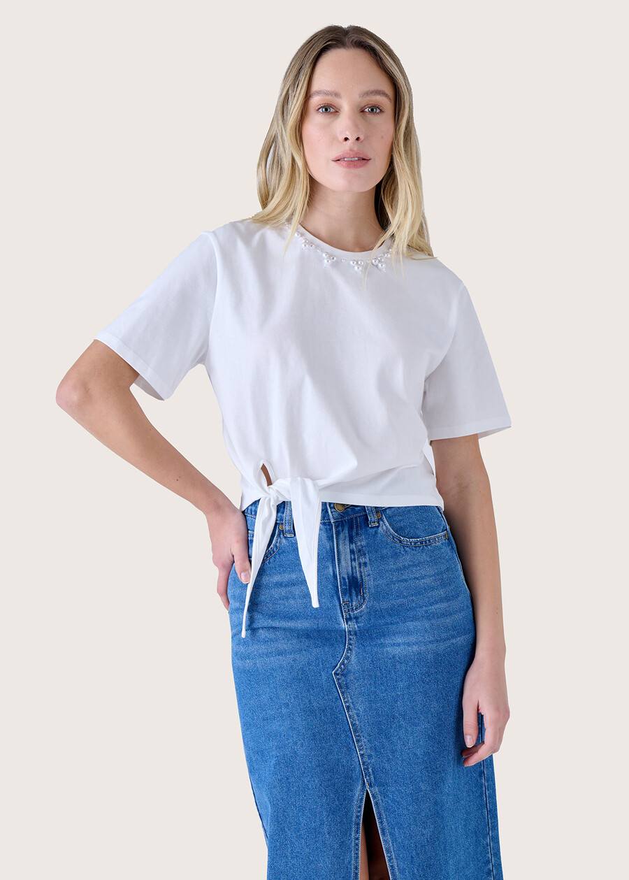 Salem 100% cotton T-shirt BIANCO WHITE Woman , image number 1