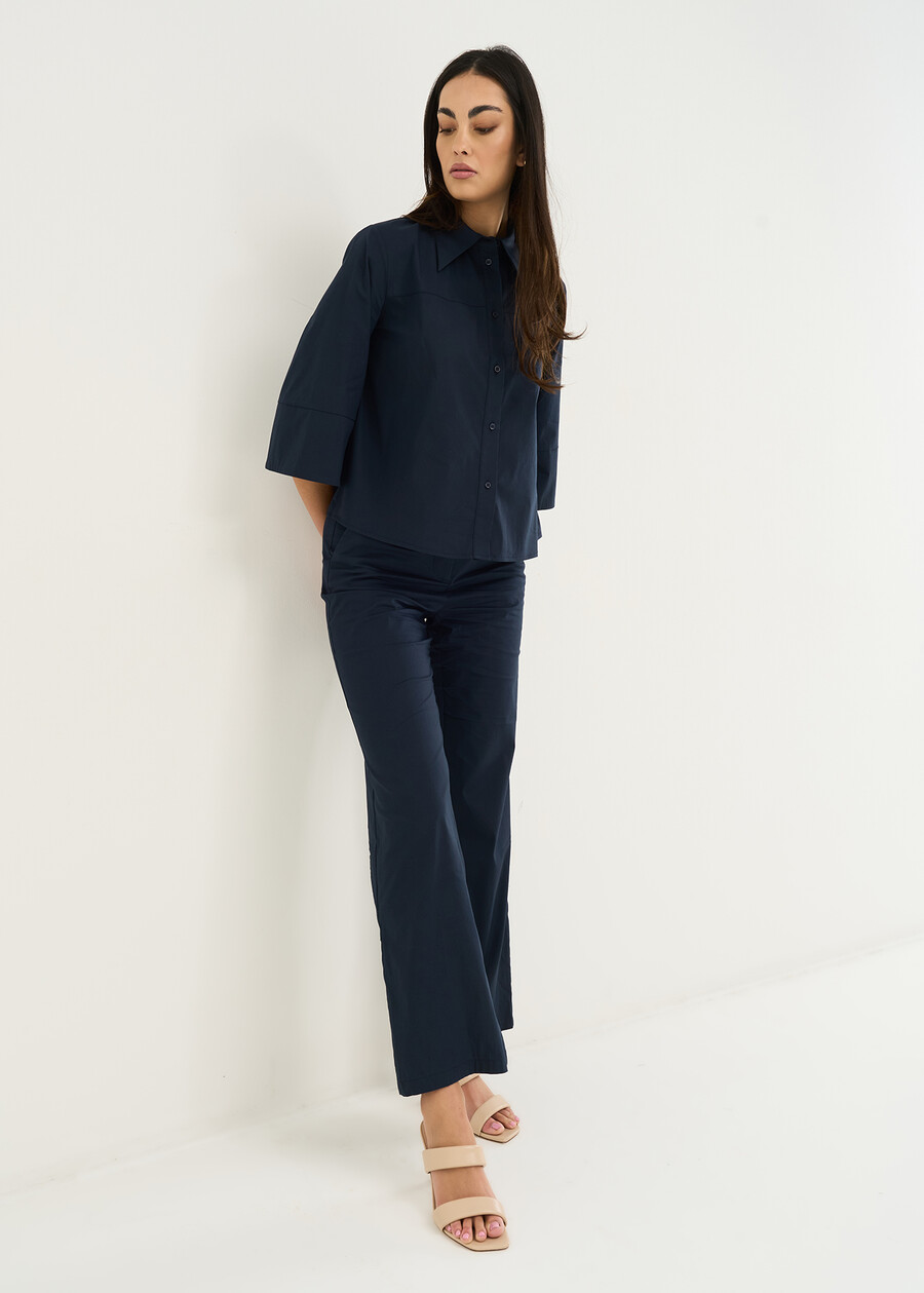 Camicia Cely corta in cotone VERDEBLU Donna , immagine n. 5