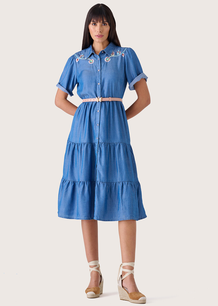 Arav 100% cotton denim dress DENIM Woman , image number 1