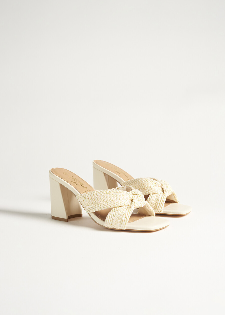 Sandalo Shiny in paglia BIANCO BURRO Donna , immagine n. 2