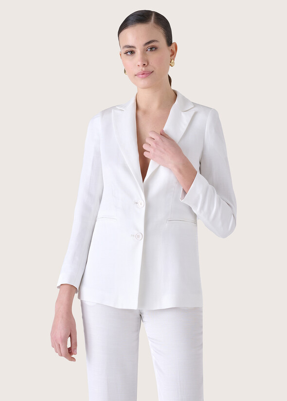 Giasmine linen blend blazer BIANCO WHITE Woman null