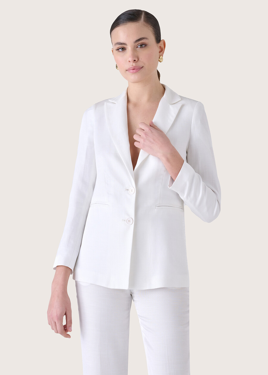 Giasmine linen blend blazer ROSSO ARAGOSTABIANCO WHITEBLUE OLTREMARE VERDE GARDEN Woman , image number 1