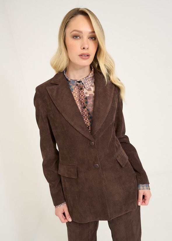 Giacca Gabriela in velluto MARRONE Donna null
