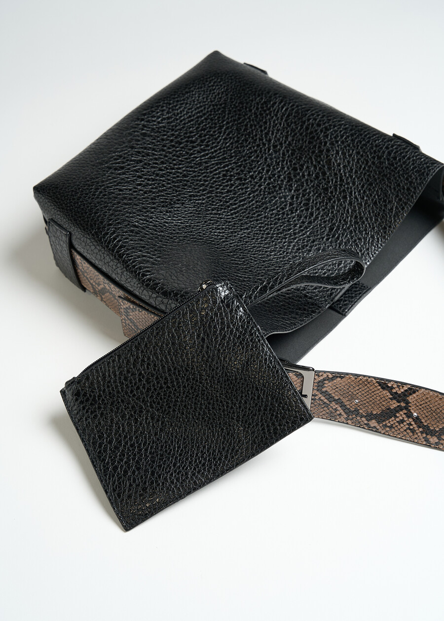 Borsa a secchiello Baja stampa cervo NERO Donna , immagine n. 4