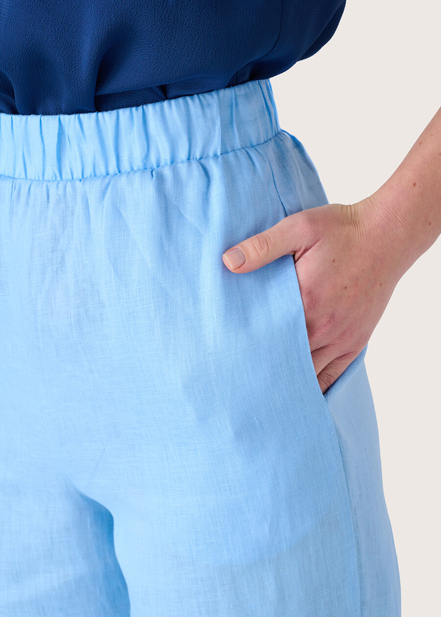 Pantaloni Polly 100% lino BLU SURF Donna , immagine n. 3