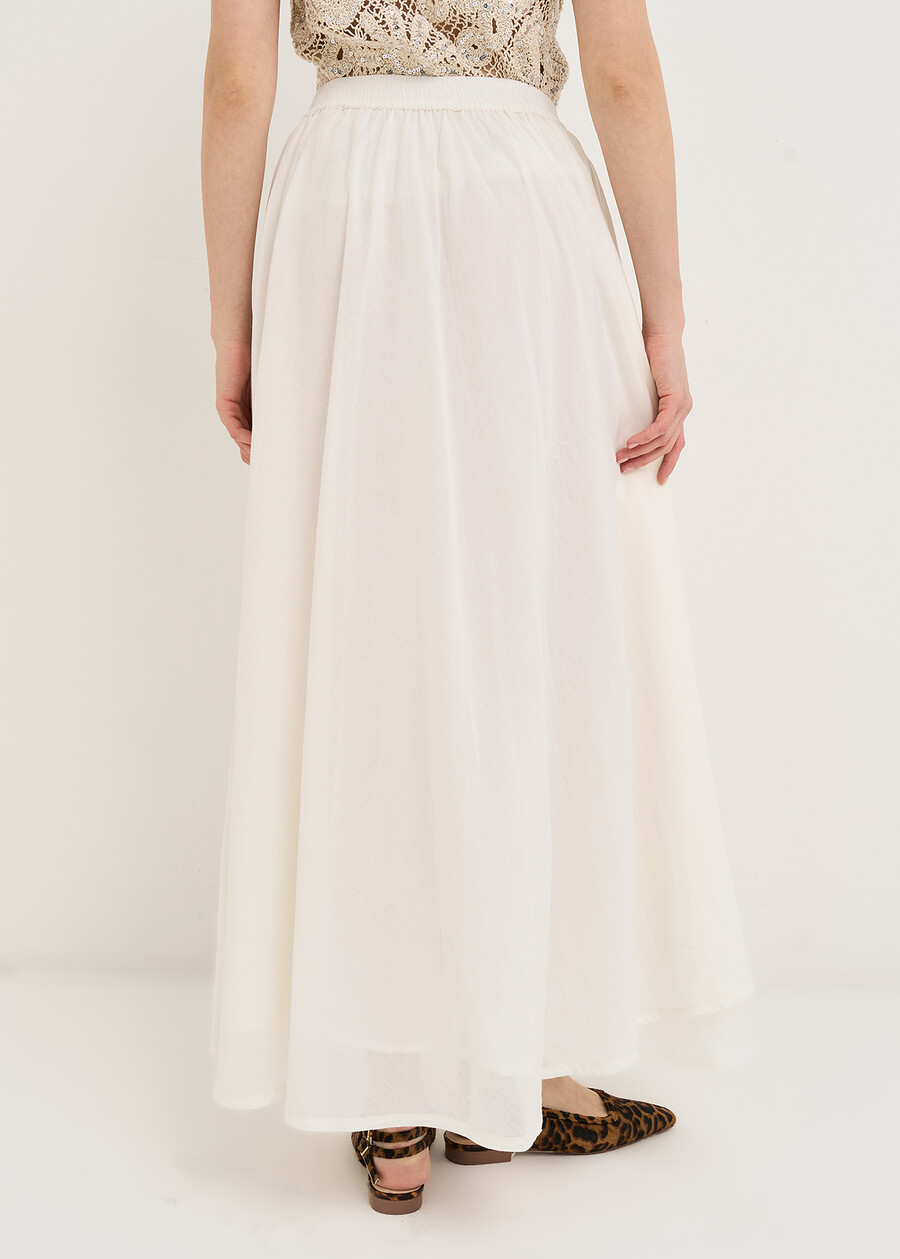 Gonna Gledis lunga in cotone BIANCO WHITE Donna , immagine n. 3