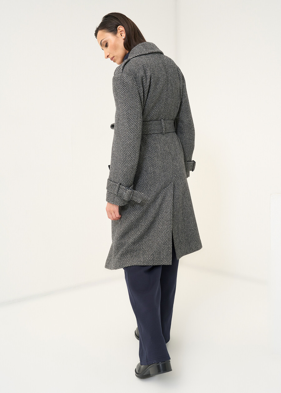 Charlot herringbone trench coat GRIGIO GREY Woman , image number 5