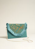 Pochette Benna In Juta Ricamata BLUE TURCHESE Donna immagine n. 1