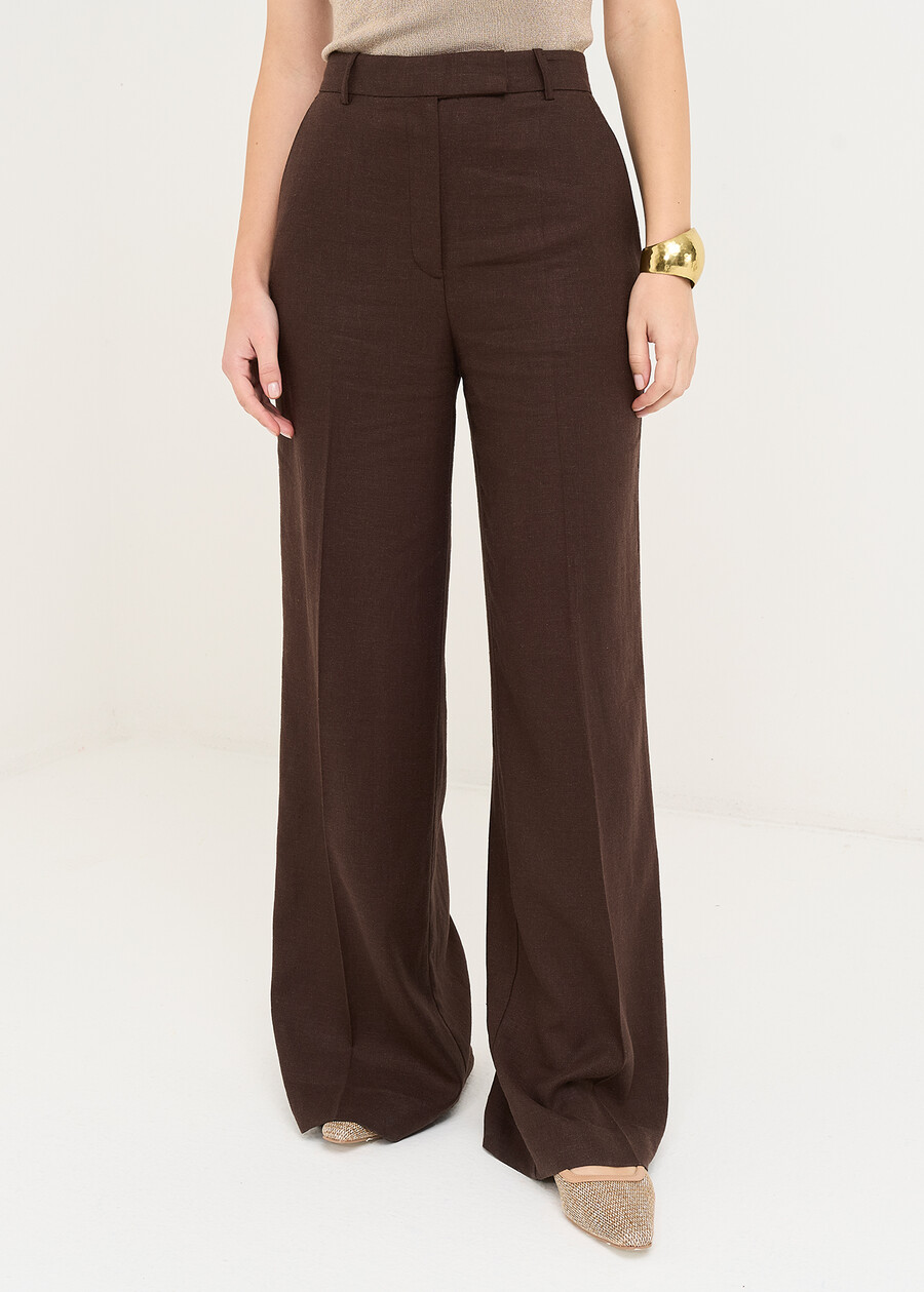 Paky wide-leg tailored trousers MARRONE Woman , image number 3