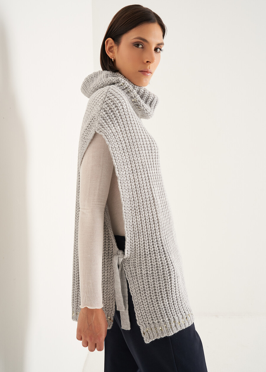 Maglia smanicata Morgana con paillettes GRIGIO PERLA Donna , immagine n. 3