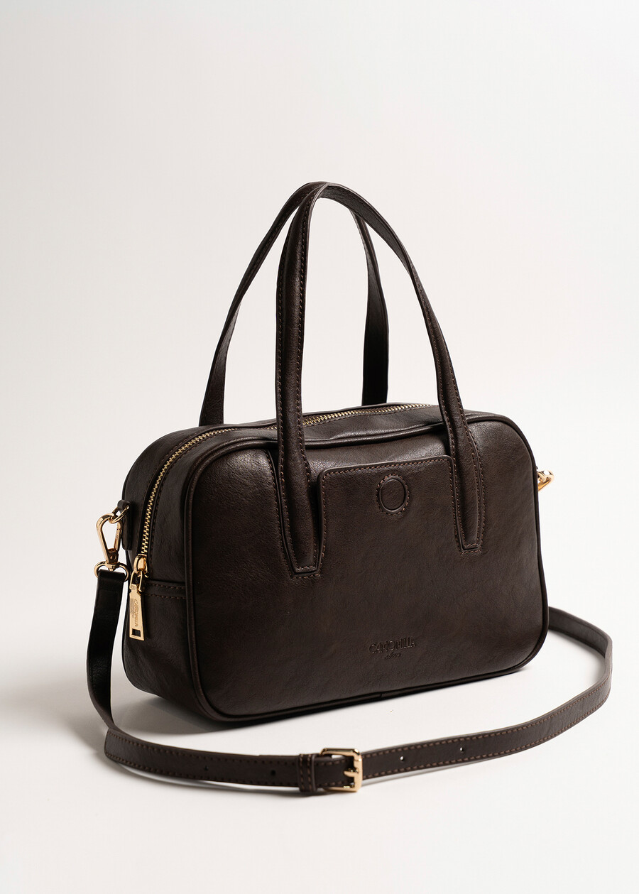 Bessie faux leather duffle bag NERO BLACKMARRONE CAFFE Woman , image number 2