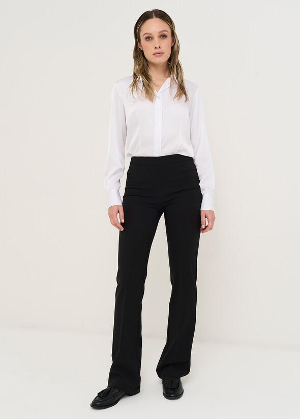 Pantaloni Victoria svasati tessuto tecnico NERO BLACK Donna null