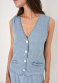 Gilet Genge in cotone e lino

 DENIM MEDIUM DENIM Donna immagine n. 2