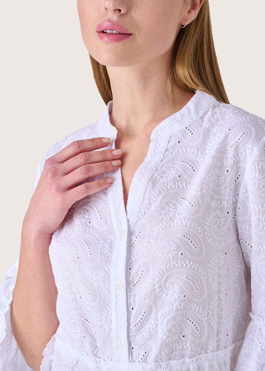 Camicia Cinzy 100% cotone Sangallo BIANCO Donna , immagine n. 2