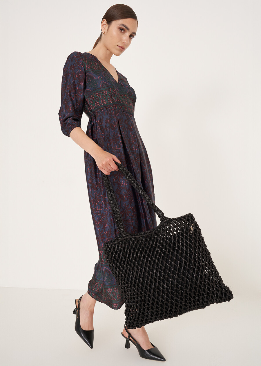 Barley metallic mesh shopping bag NERO BLACKMARRONE BRONZE Woman , image number 1