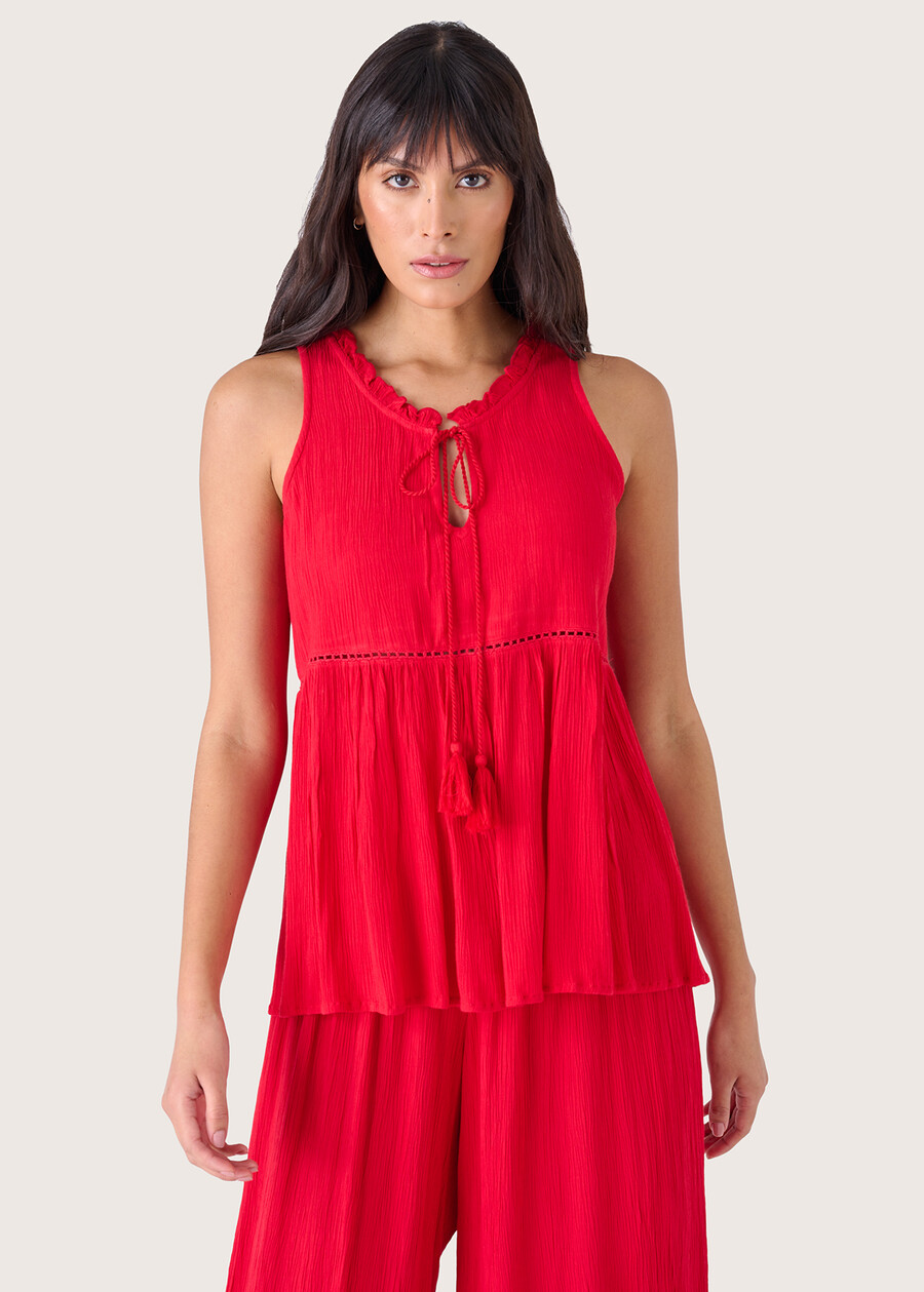 Top Taya 100% rayon ROSSO CARPETBLU ABISSO Donna , immagine n. 1