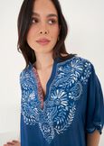 Border Printed Embroidered Kimono BLU OTTANIO Woman image number 2