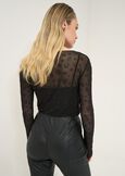 T-shirt Soleil mesh con strass NERO Donna immagine n. 3