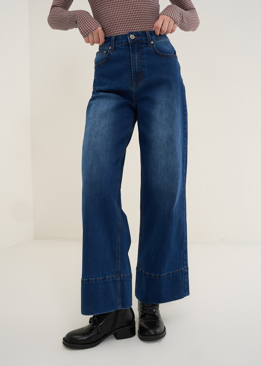 Jeans Dixy a gamba larga vintage DENIM MEDIUM DENIM Donna , immagine n. 2