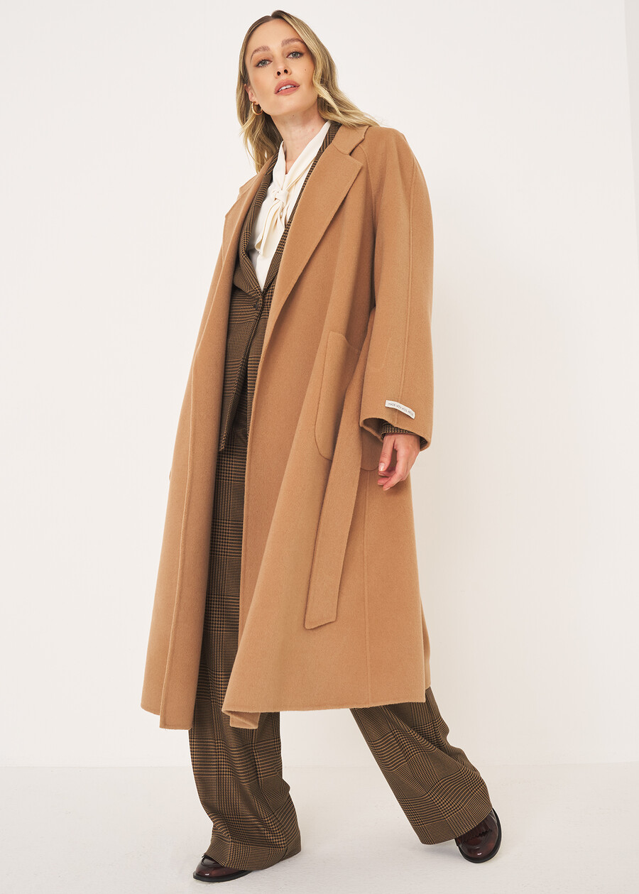 Connie pure wool wrap coat NERO BLACKBEIGE CAMMELLO Woman , image number 2
