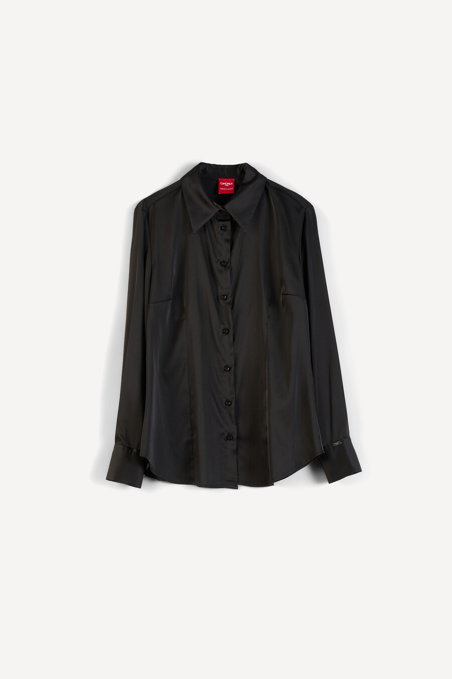 Alessia satin shirt NERO BLACKBEIGE LATTEBLU Woman , image number 6
