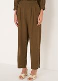 Pantaloni Penny in viscosa e lino
 BEIGE DOESKIN VERDE ALGA Donna immagine n. 2